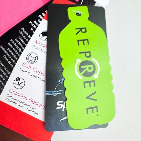 Speedo Colorblock Black Pink Open BAck One Piece Swimsuit 14 - Picture 5 of 8